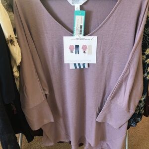 Market and Spruce Women's V-Neck Tunic Top - Lavender